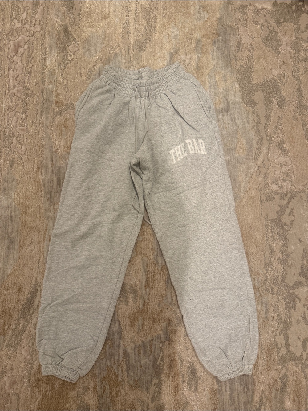 The Bar Light Gray Jogger Sweatpants with White Logo